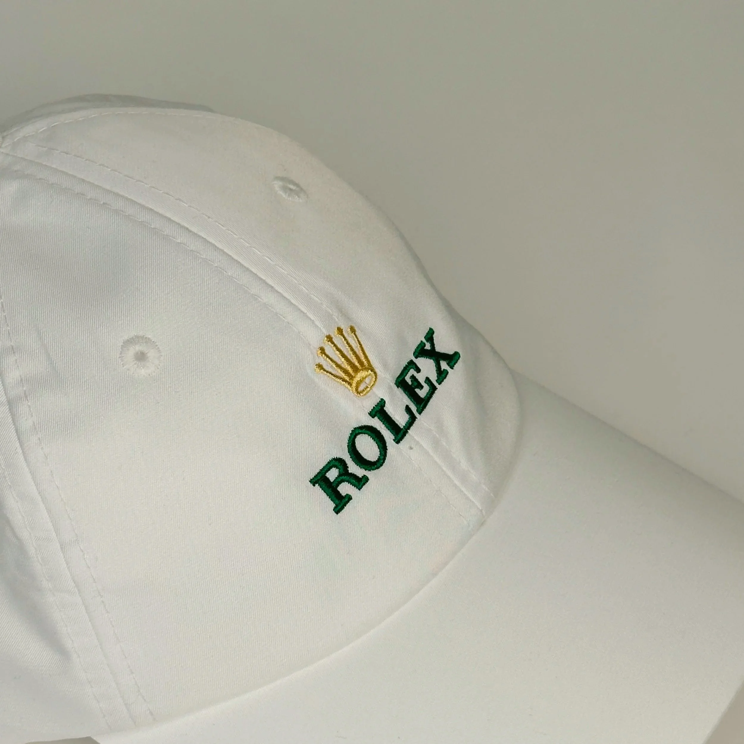 Rolex White Baseball Cap with Gold Crown & Green Logo – Client Gift